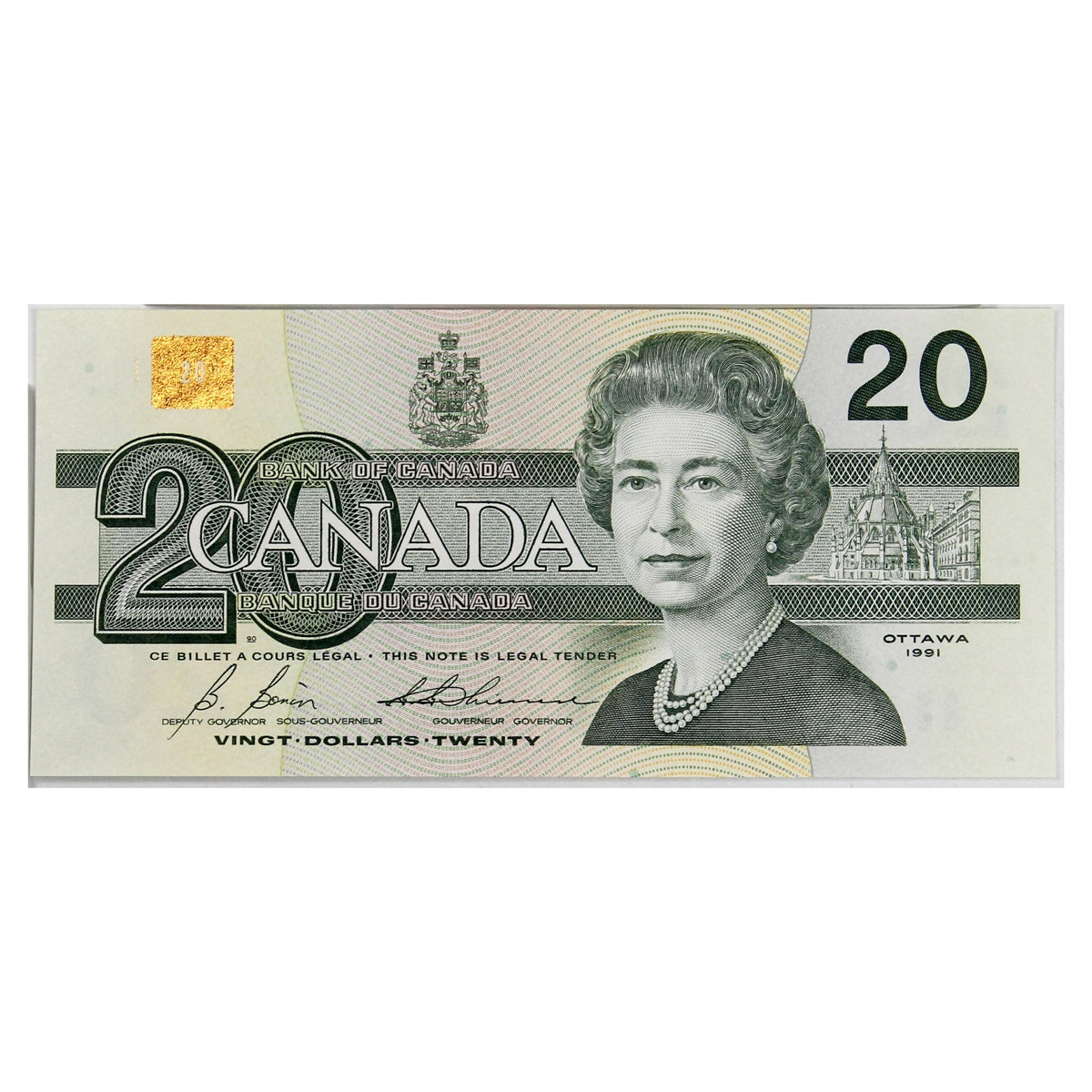 BC-58b-i 1991 Canada $20 Bonin-Thiessen, AVI, Choice Uncirculated (CUNC63)