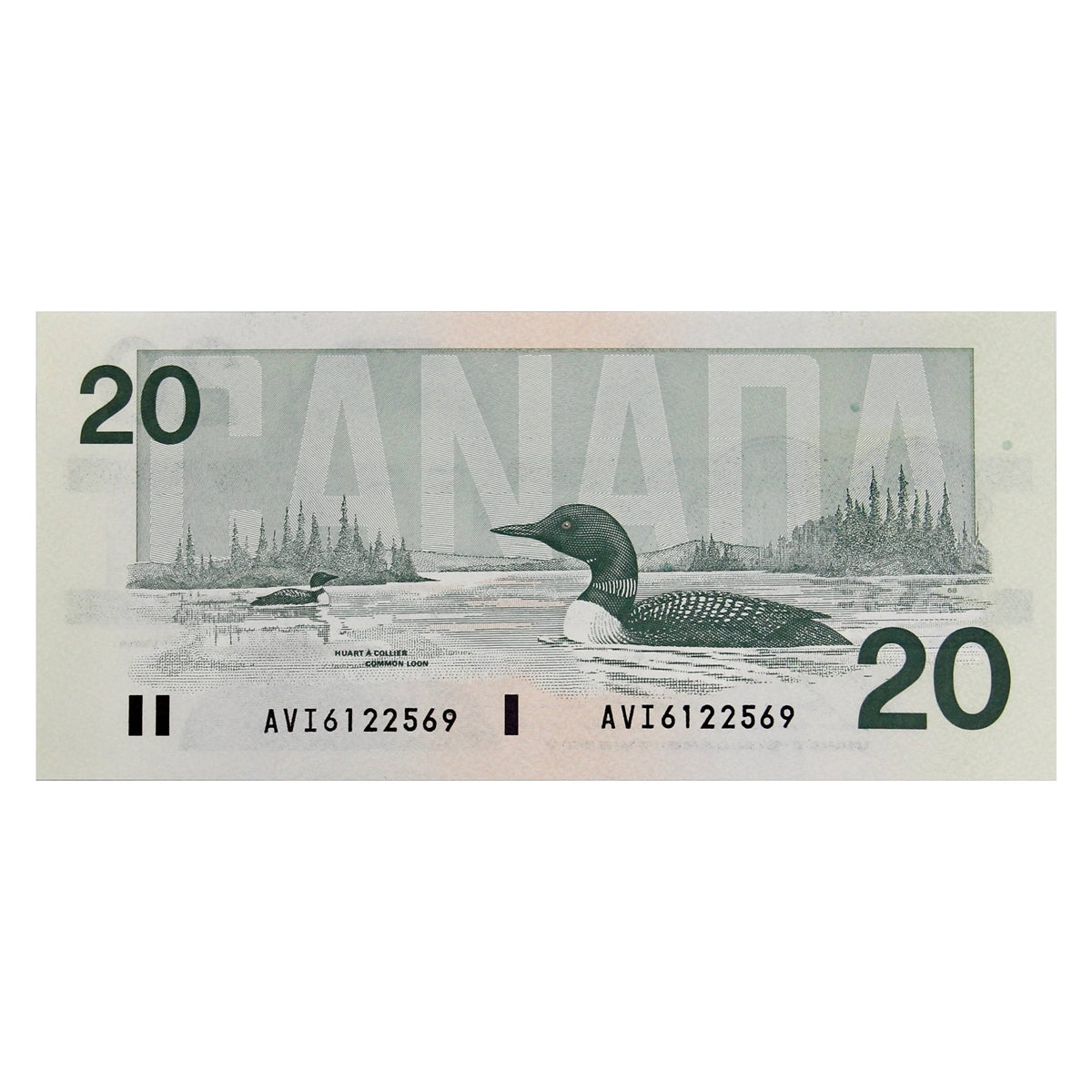 BC-58b-i 1991 Canada $20 Bonin-Thiessen, AVI, Uncirculated (MS60)