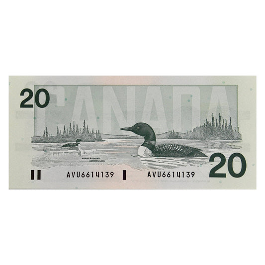 BC-58b-i 1991 Canada $20 Bonin-Thiessen, AVU, CUNC