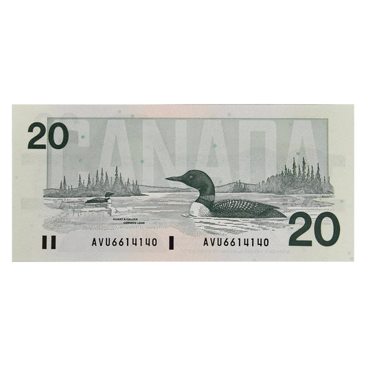 BC-58b-i 1991 Canada $20 Bonin-Thiessen, AVU, UNC