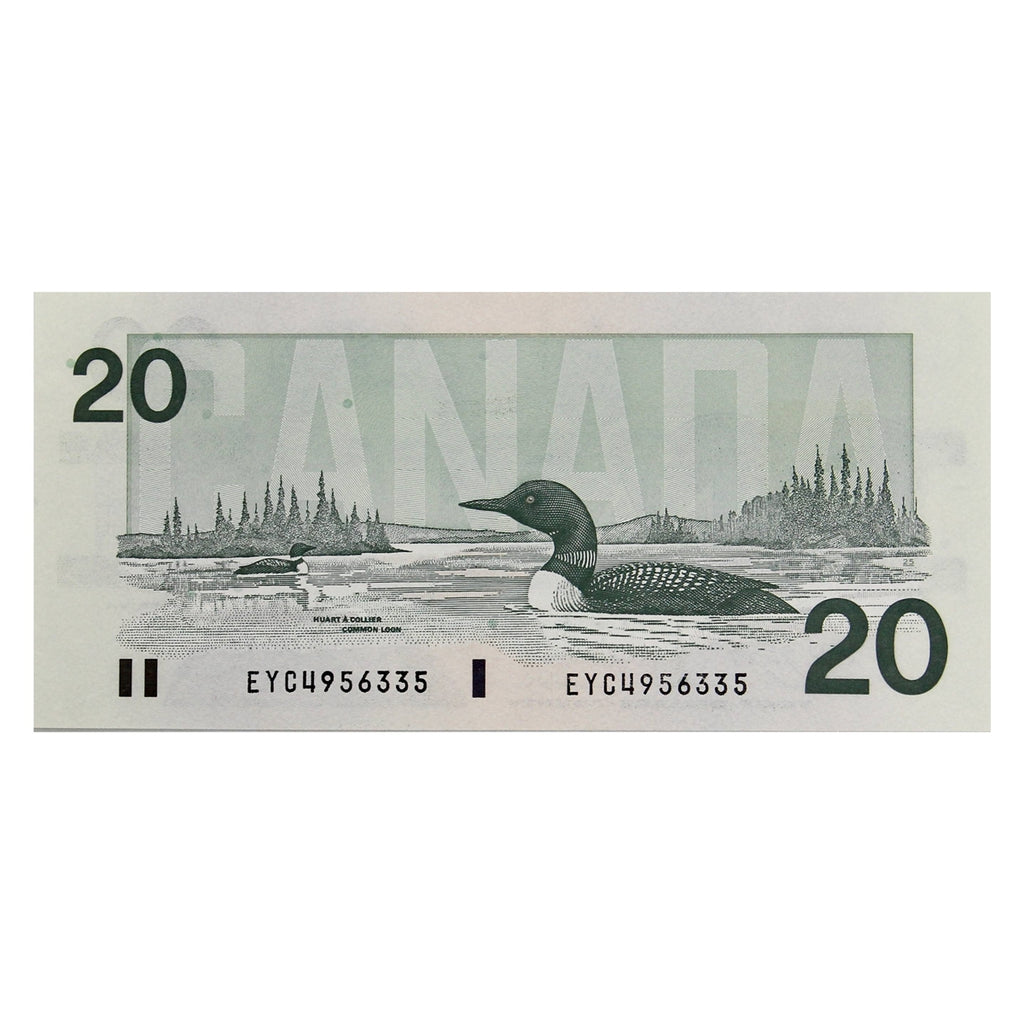 BC-58d 1991 Canada $20 Knight-Dodge, EYC, Almost Uncirculated (AU50)