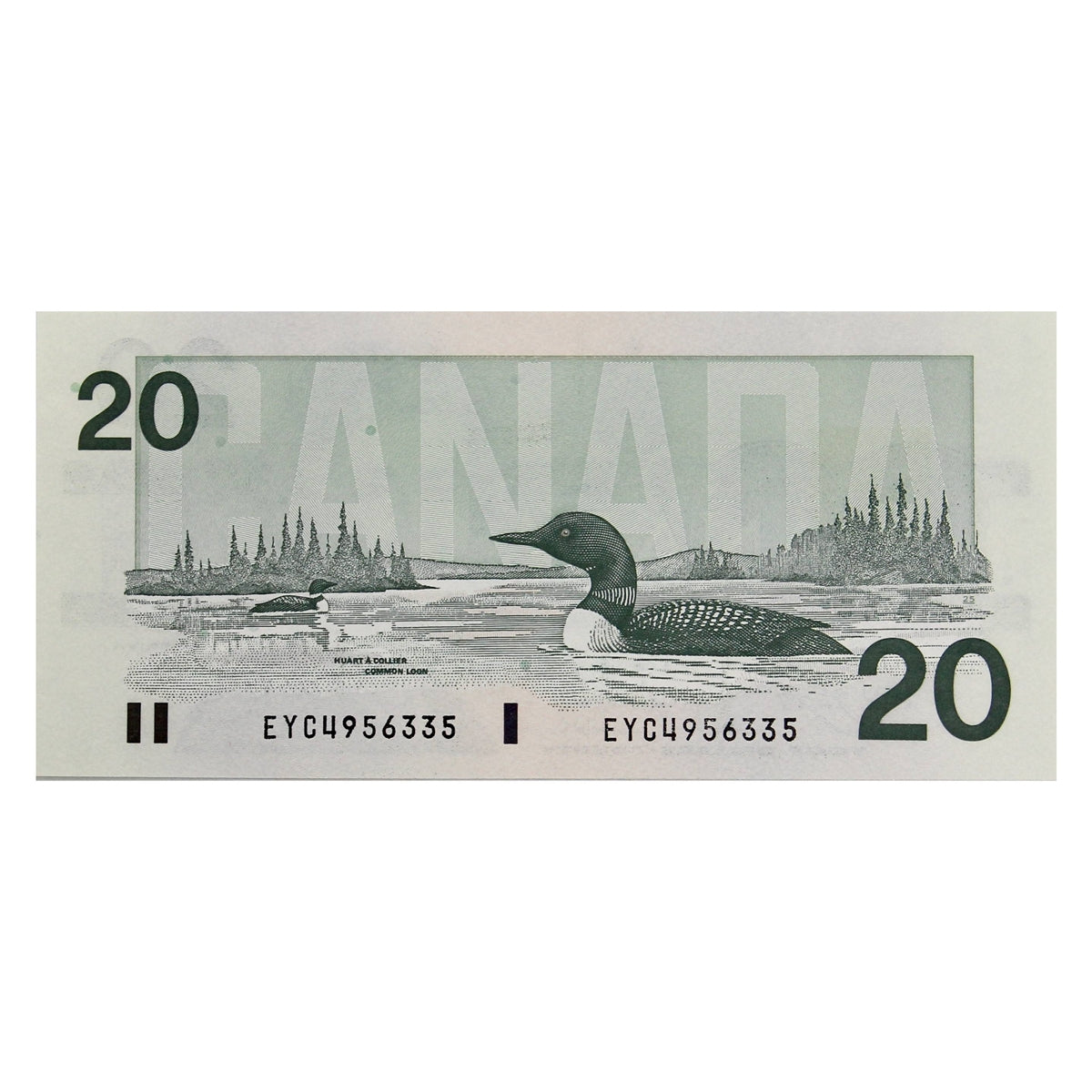 BC-58d 1991 Canada $20 Knight-Dodge, EYC, Almost Uncirculated (AU50)
