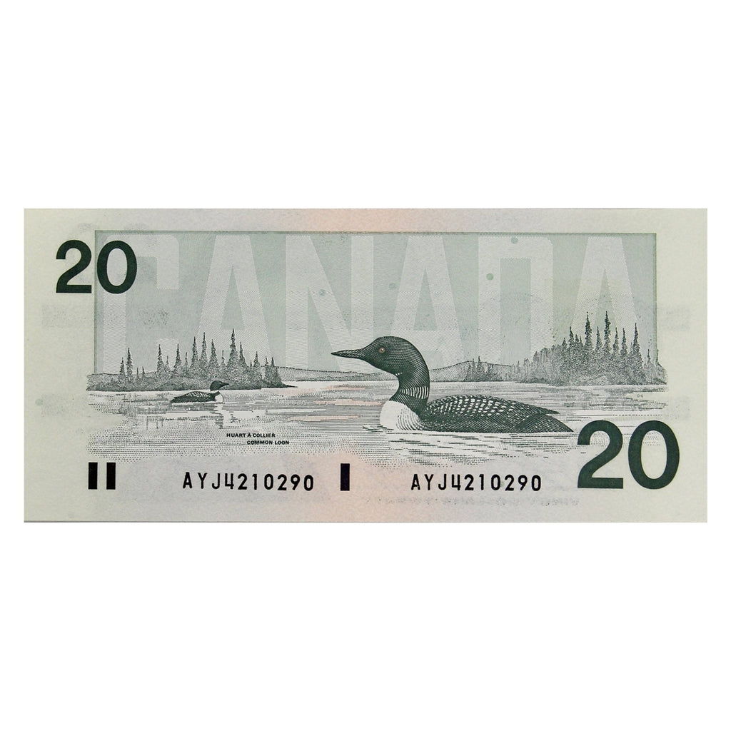 BC-58d-i 1991 Canada $20 Knight-Dodge, AYJ, Almost Uncirculated (AU50)