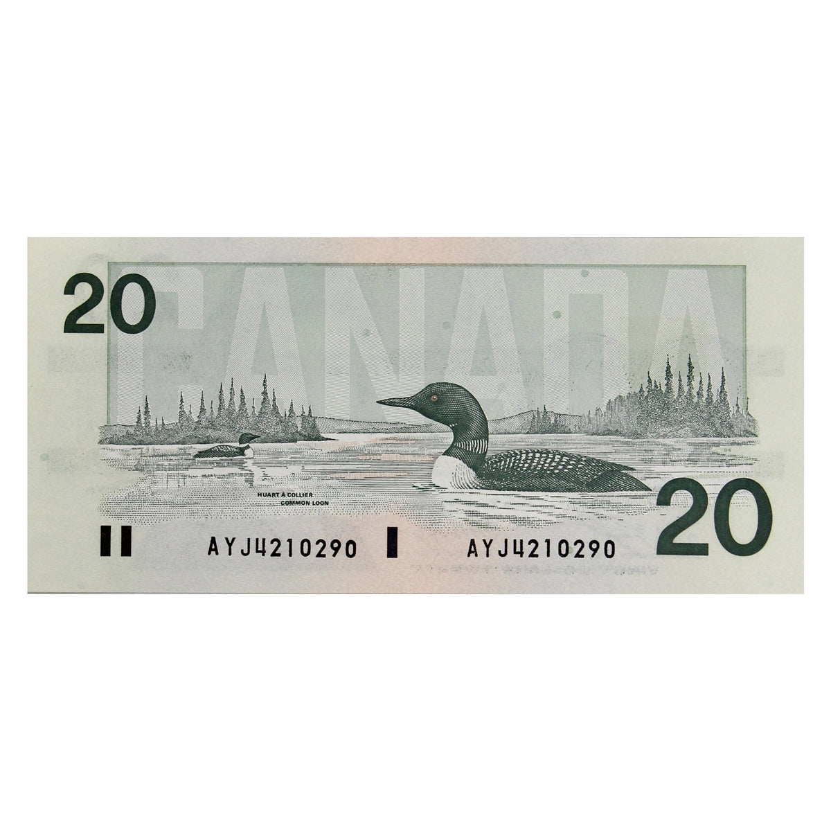 BC-58d-i 1991 Canada $20 Knight-Dodge, AYJ, Almost Uncirculated (AU50)