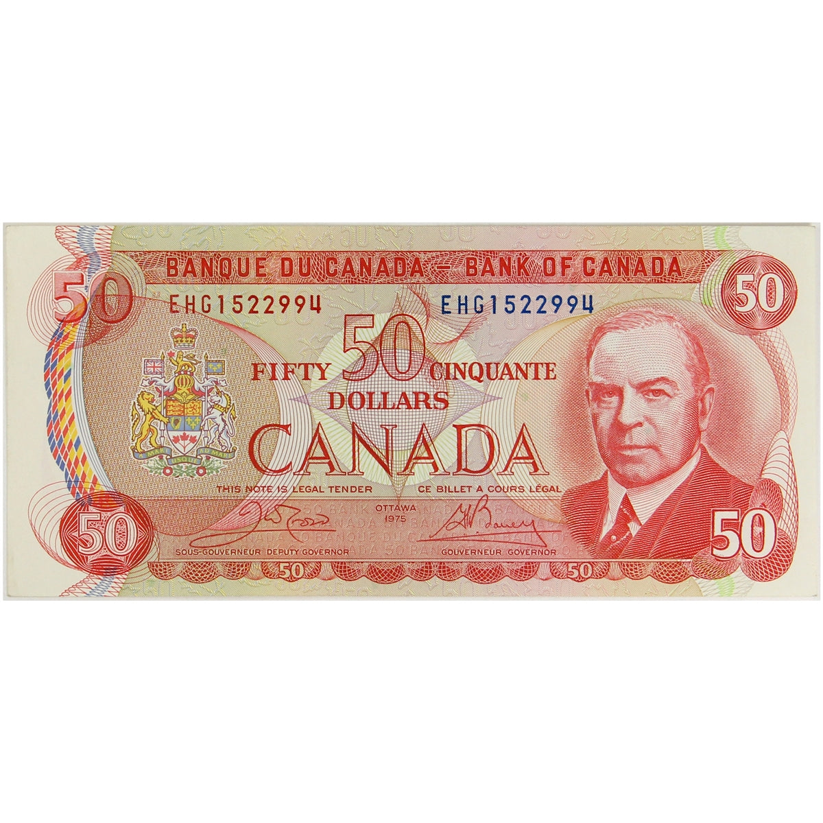 BC-51b 1975 Canada $50 Crow-Bouey, EHG, EF-AU (EF45)
