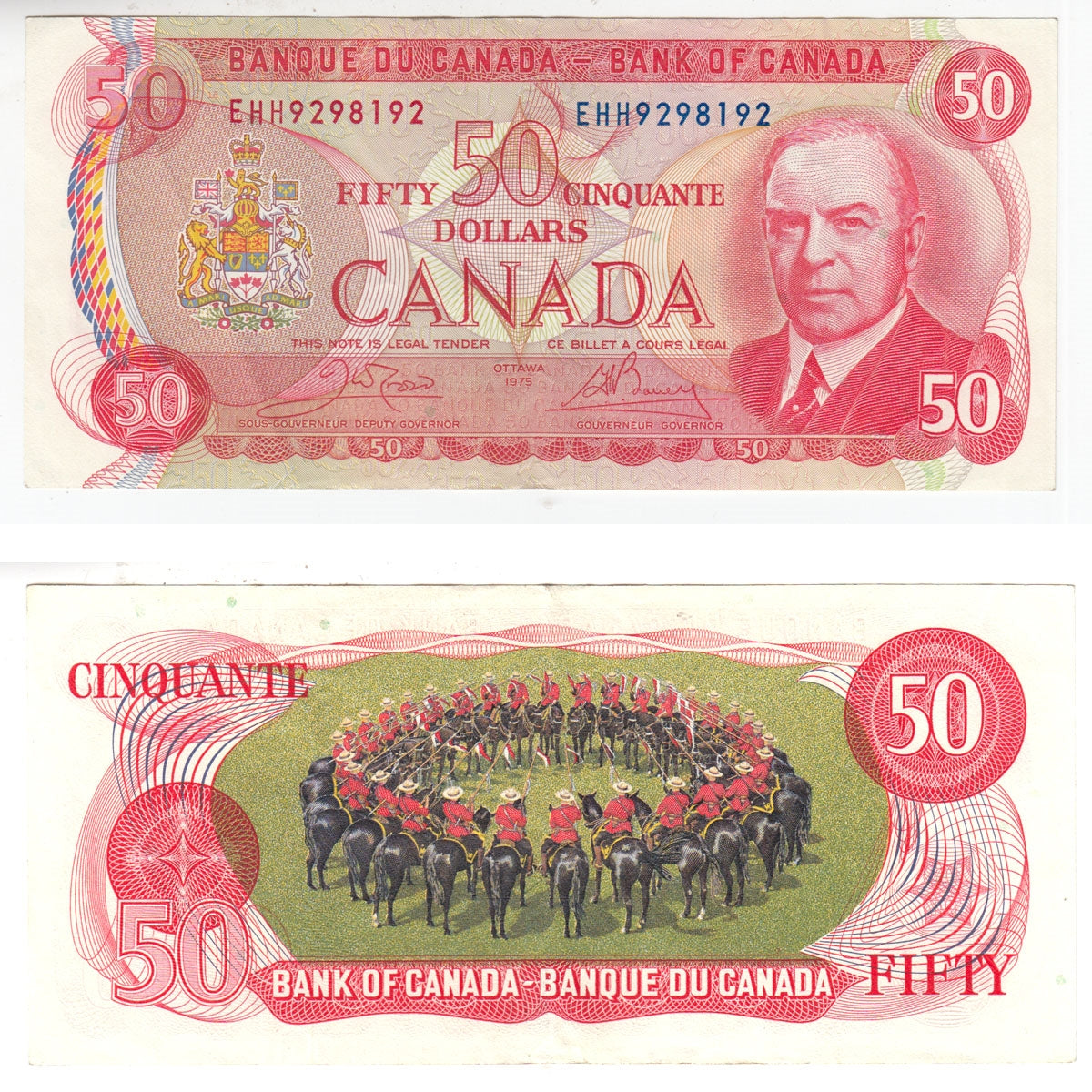 BC-51b 1975 Canada $50 Crow-Bouey, EHH, Extra Fine (EF40)