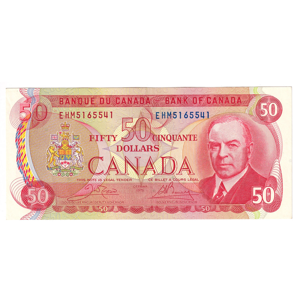 BC-51b 1975 Canada $50 Crow-Bouey, EHM, Extra Fine (EF40)