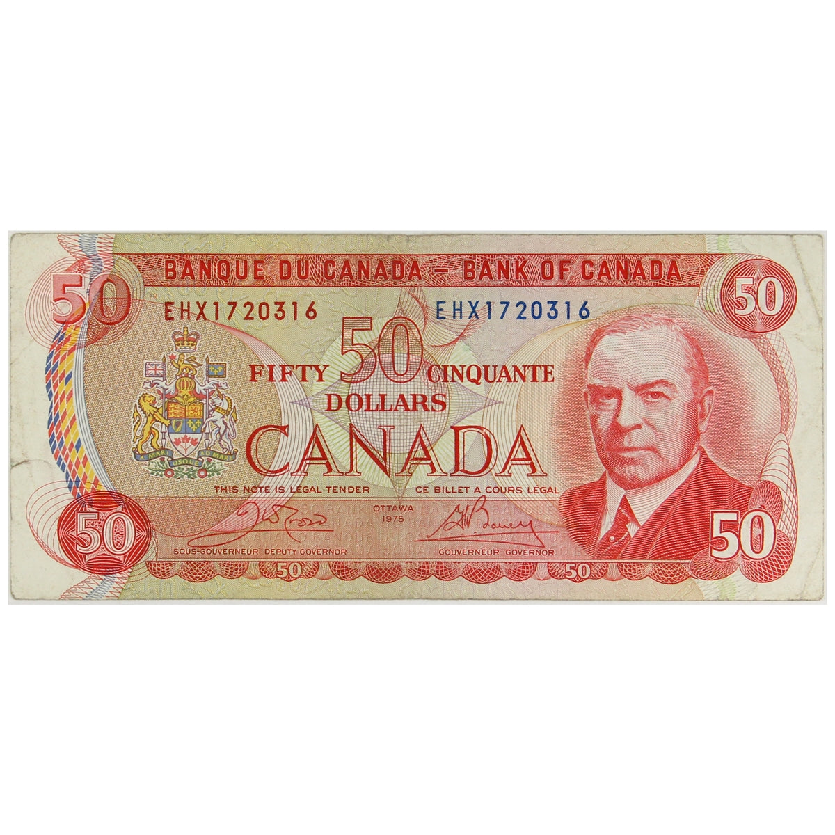 BC-51bA 1975 Canada $50 Crow-Bouey, EHX, Circ