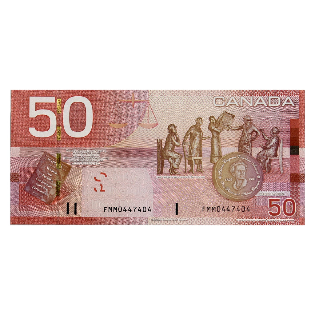 BC-65b 2008 Canada $50 Jenkins-Carney, FMM, Uncirculated (MS60)