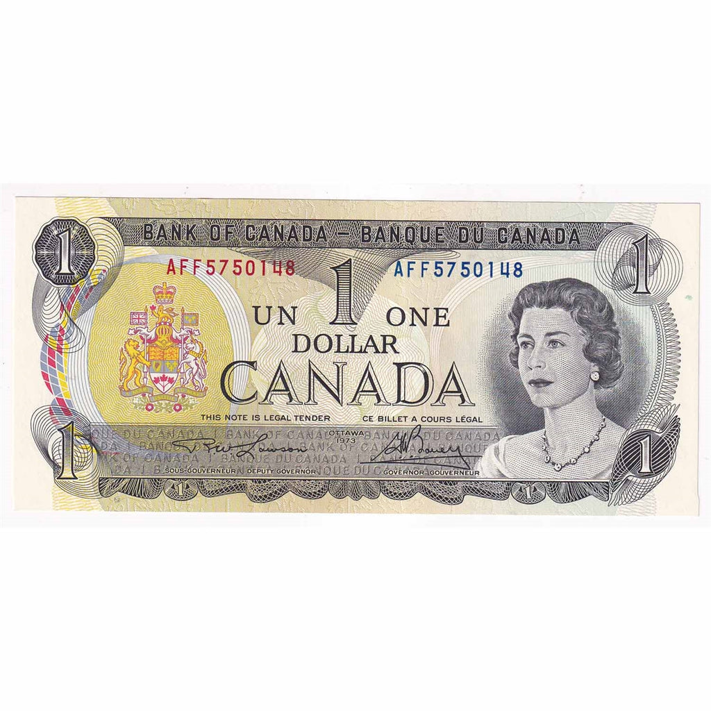 BC-46a-i 1973 Canada $1 Lawson-Bouey, AFF, Litho, AU-UNC (AU55)