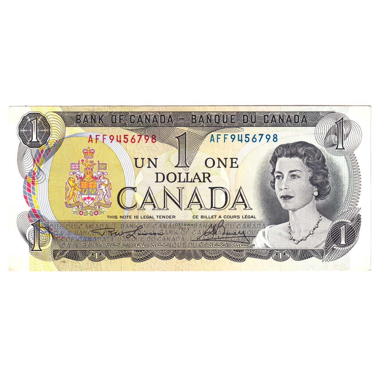 BC-46a-i 1973 Canada $1 Lawson-Bouey, AFF, Lithographed, EF-AU (EF45)