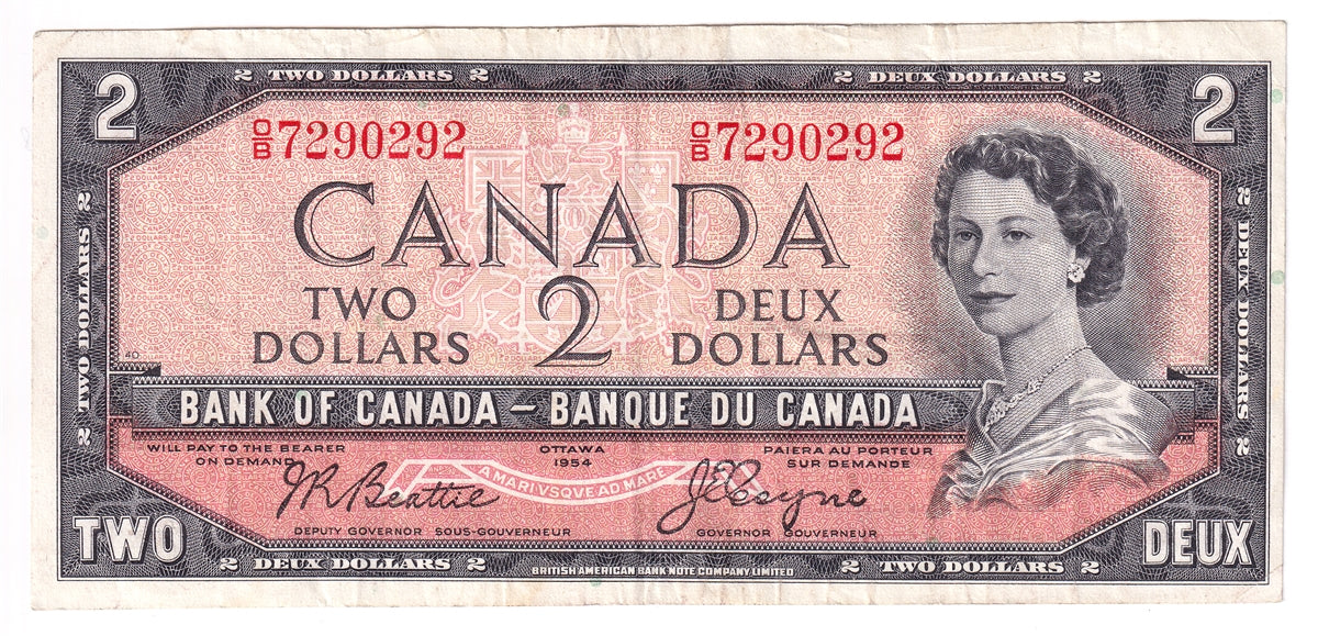 BC-38a 1954 Canada $2 Beattie-Coyne, O/B, Uncirculated (MS60)