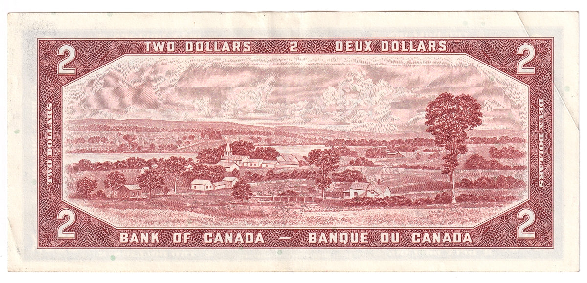 BC-38b 1954 Canada $2 Beattie-Rasminsky, V/R, EF-AU (EF45)
