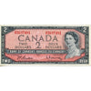 BC-38b 1954 Canada $2 Beattie-Rasminsky, Z/R, Almost Uncirculated (AU50)