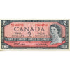 BC-38b 1954 Canada $2 Beattie-Rasminsky, B/U, Almost Uncirculated (AU50)