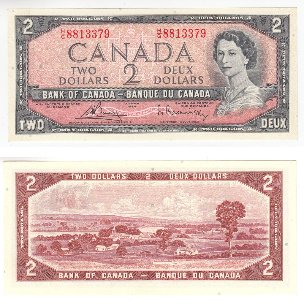 BC-38c 1954 Canada $2 Bouey-Rasminsky, H/G, Uncirculated (MS60)