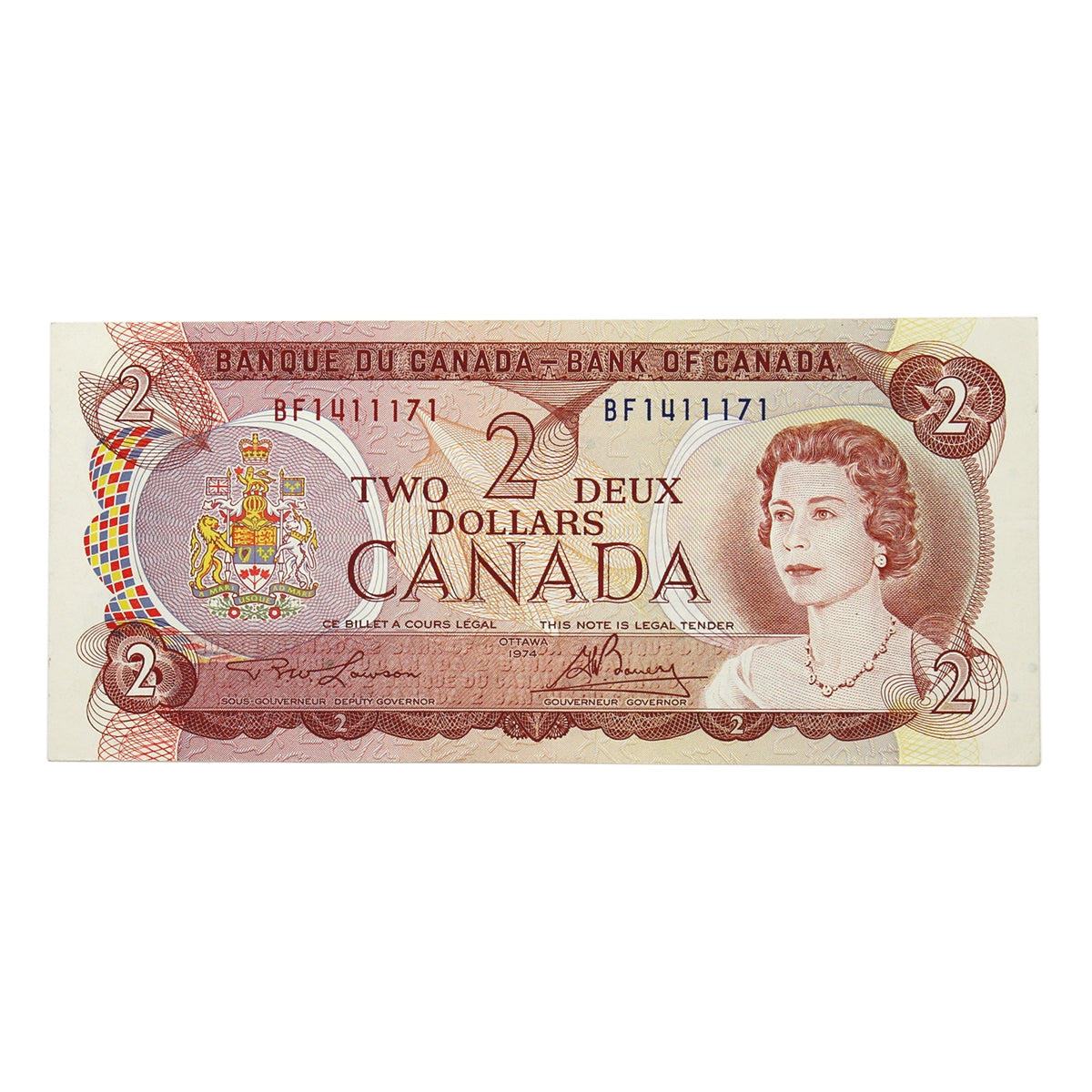 BC-47a 1974 Canada $2 Lawson-Bouey, BF, Extra Fine (EF40)