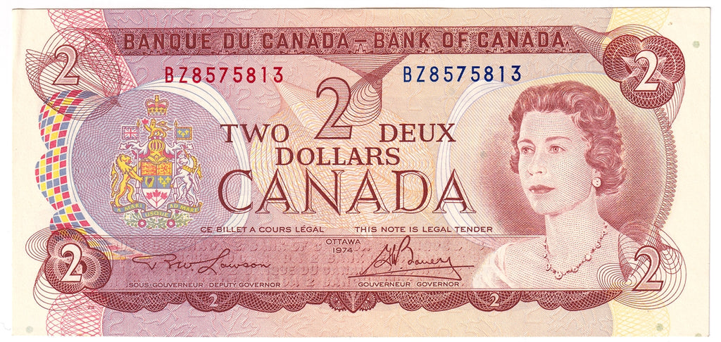 BC-47a 1974 Canada $2 Lawson-Bouey, BZ, AU-UNC (AU55)