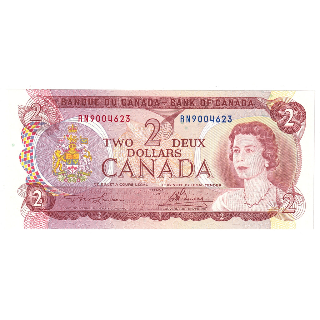BC-47a 1974 Canada $2 Lawson-Bouey, RN, AU-UNC (AU55)