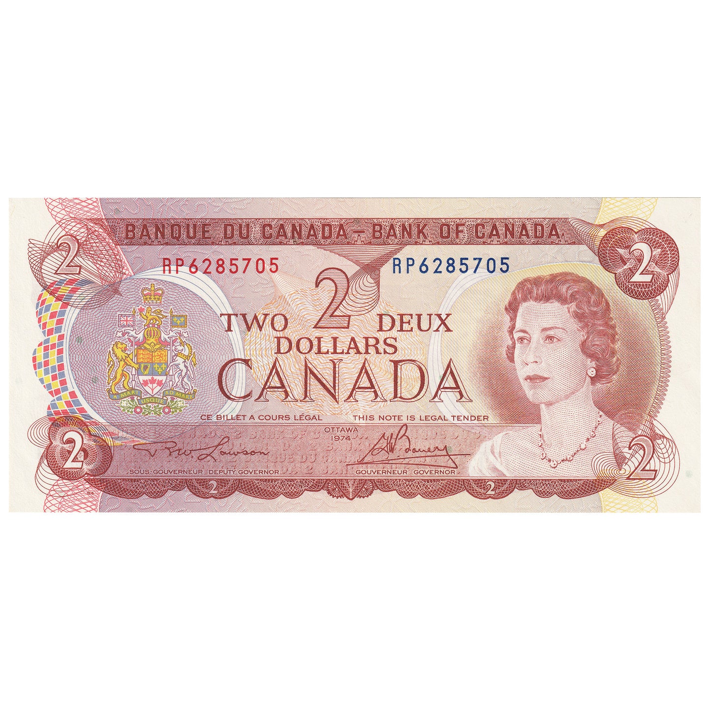 BC-47a 1974 Canada $2 Lawson-Bouey, RP, Uncirculated (MS60)