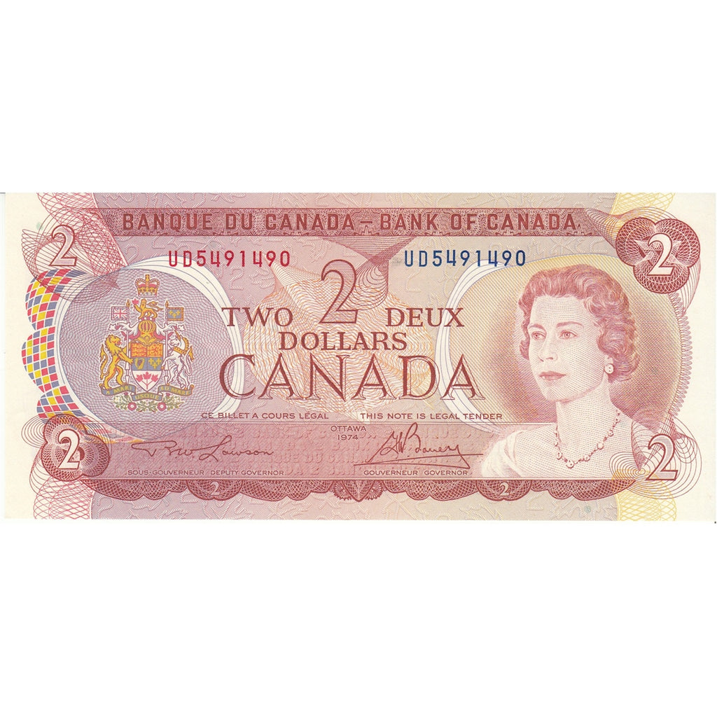 BC-47a 1974 Canada $2 Lawson-Bouey, UD, Uncirculated (MS60)