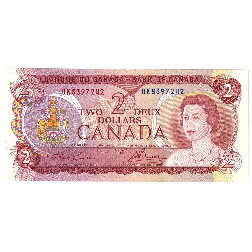 BC-47a 1974 Canada $2 Lawson-Bouey, UK, Uncirculated (MS60)