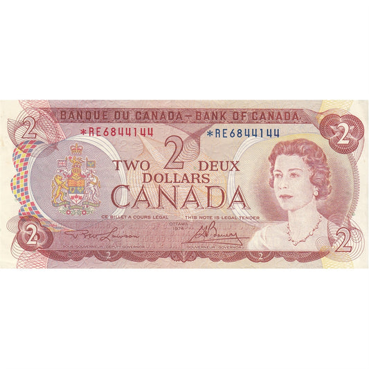 BC-47aA 1974 Canada $2 Lawson-Bouey, *RE, Very Fine (VF20)