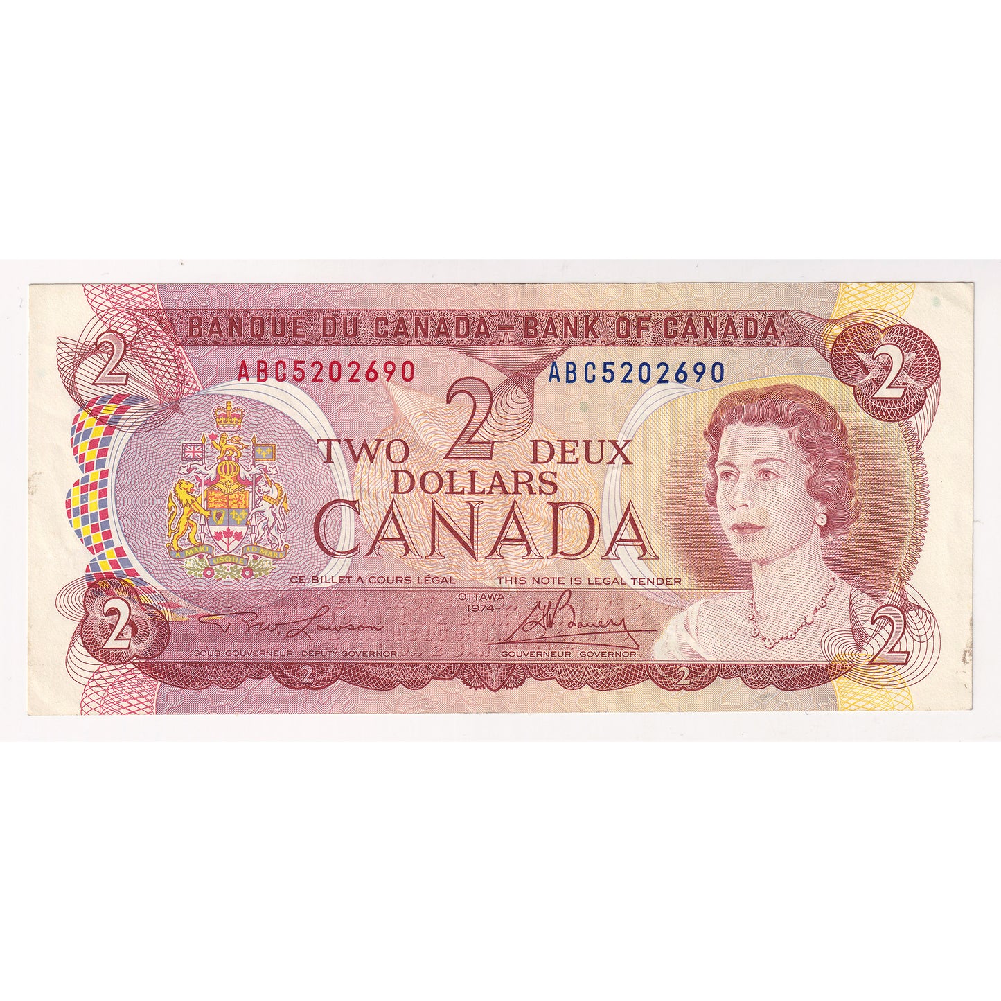 BC-47a-i 1974 Canada $2 Lawson-Bouey, ABC, EF-AU (EF45)
