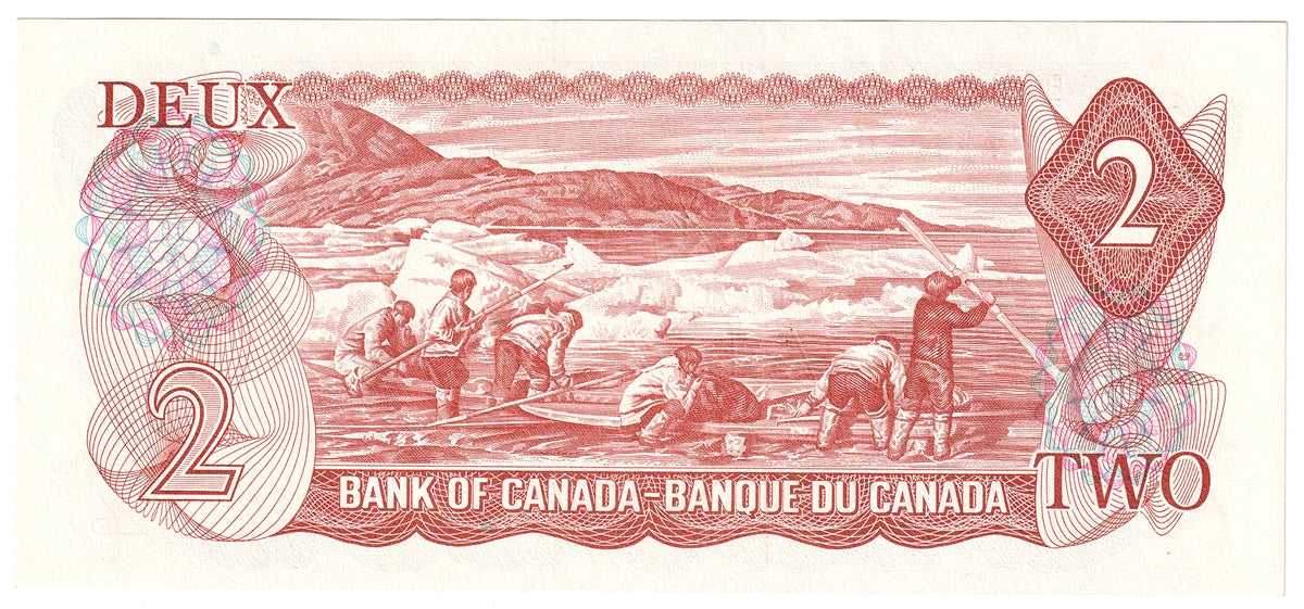 BC-47b 1974 Canada $2 Crow-Bouey, AGT, Almost Uncirculated (AU50)