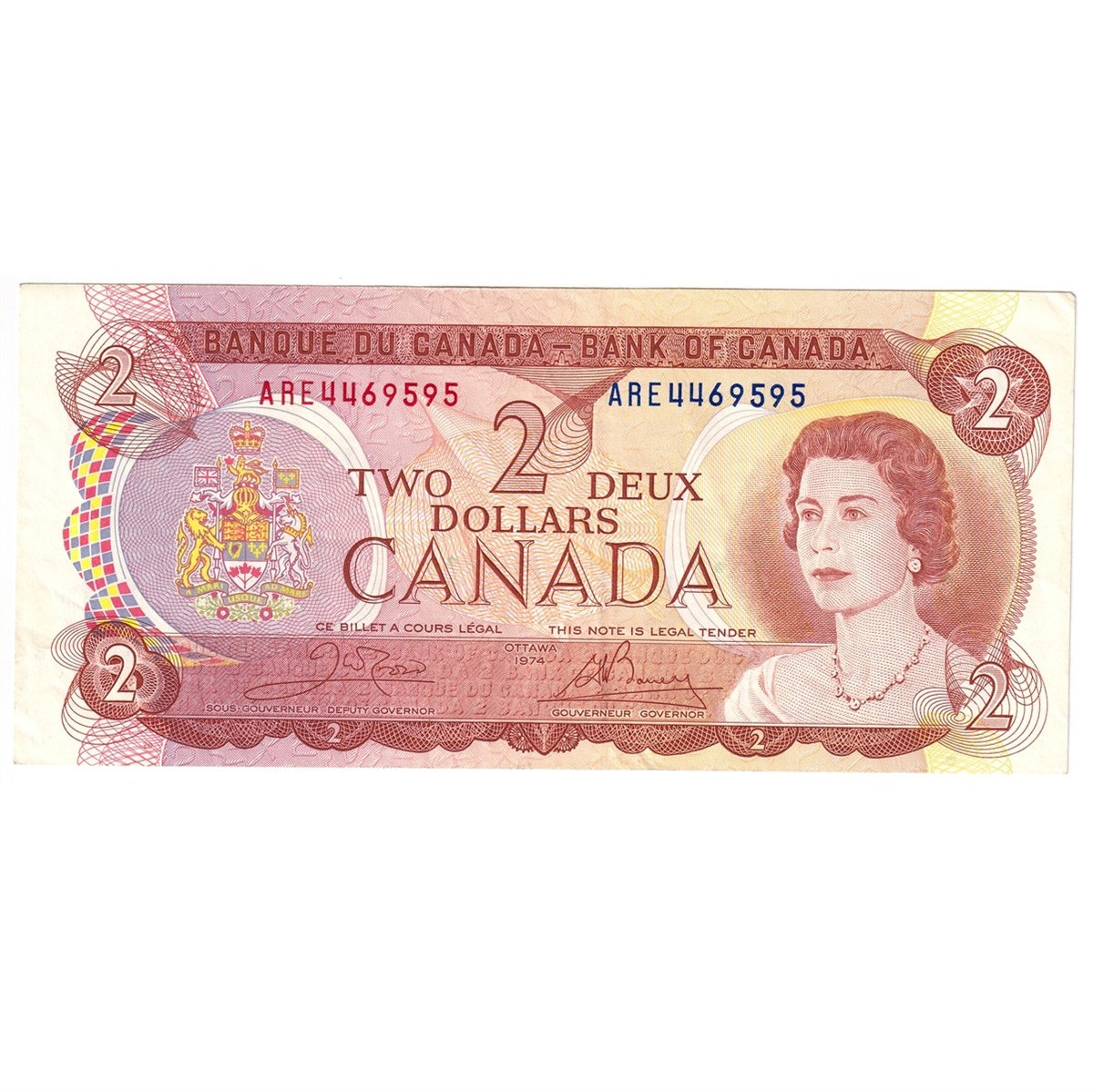 BC-47b 1974 Canada $2 Crow-Bouey, ARE, Extra Fine (EF40)