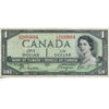 BC-29b 1954 Canada $1 Beattie-Coyne, Devil's Face, L/A, VG-F (VG10)