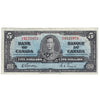 BC-23b 1937 Canada $5 Gordon-Towers, H/C, Very Fine (VF20)