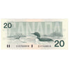 BC-58a 1991 Canada $20 Thiessen-Crow, EIE, Almost Uncirculated (AU50)