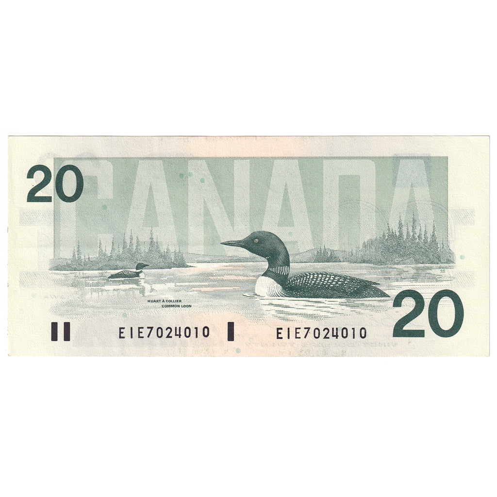 BC-58a 1991 Canada $20 Thiessen-Crow, EIE, Almost Uncirculated (AU50)