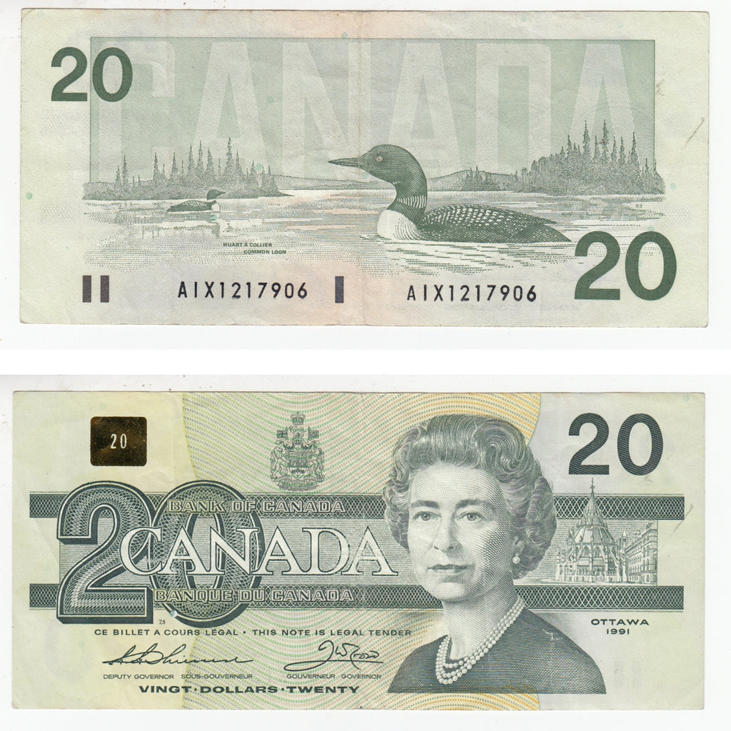 BC-58aA-ii 1991 Canada $20 Thiessen-Crow, AIX, Circ