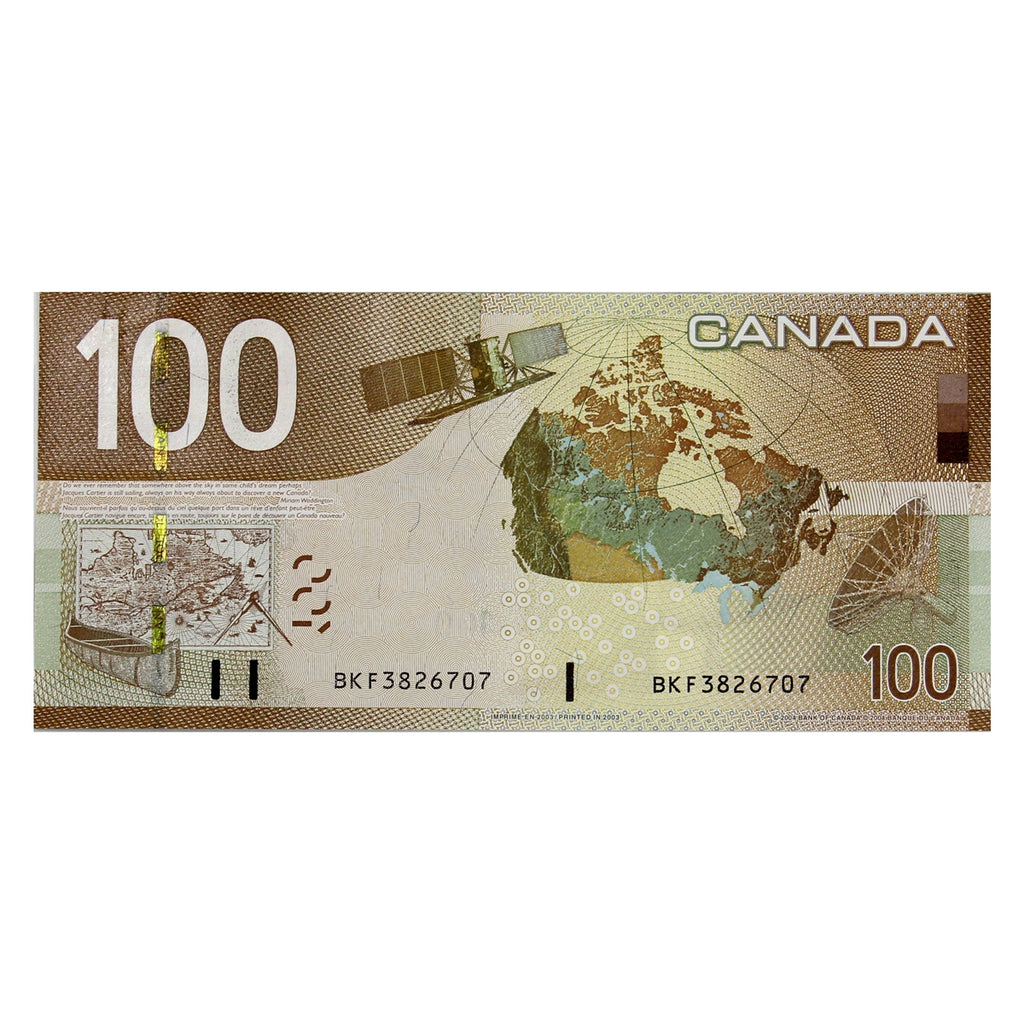 BC-66a 2003 Canada $100 Jenkins-Dodge, BKF, Uncirculated (MS60)