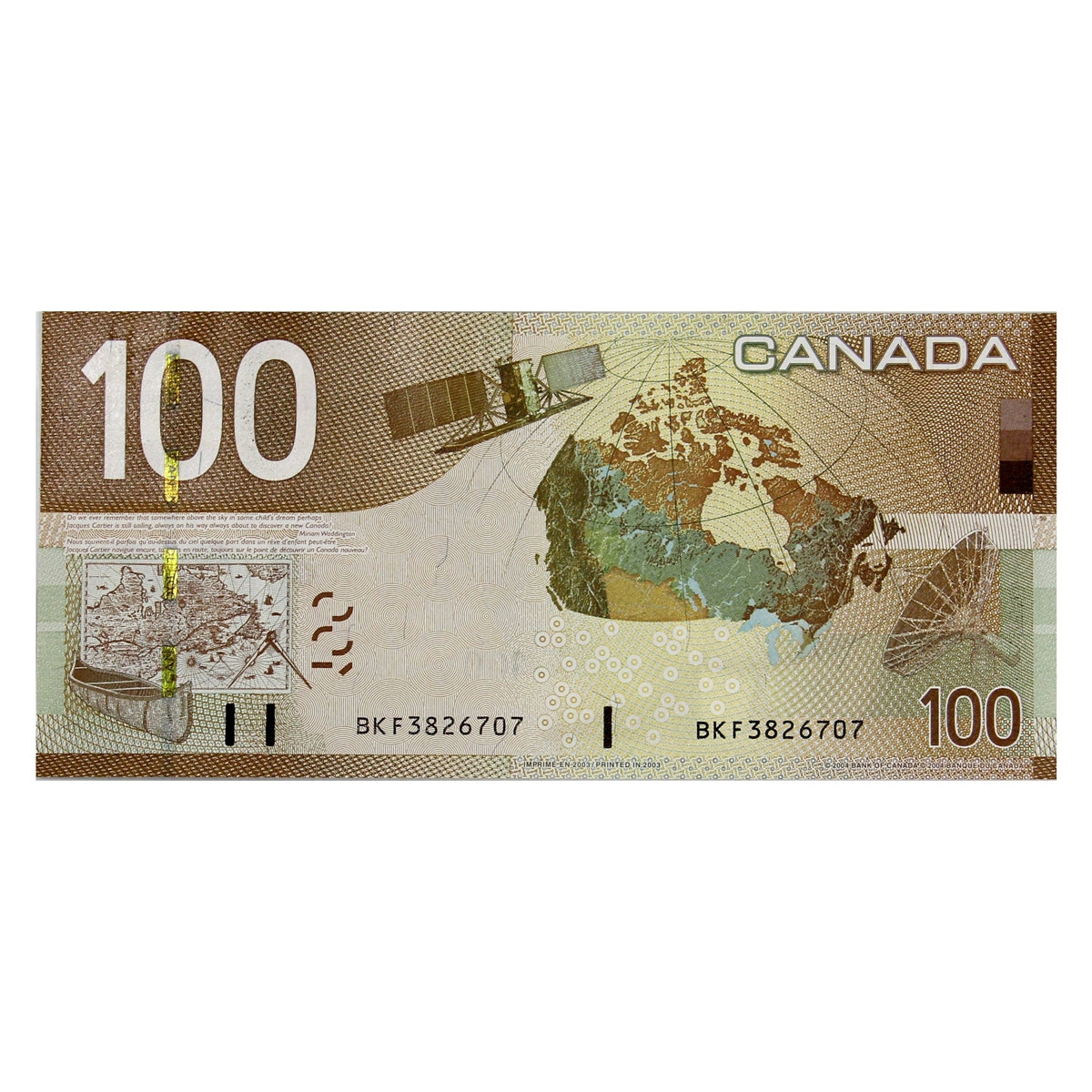 BC-66a 2003 Canada $100 Jenkins-Dodge, BKF, Uncirculated (MS60)