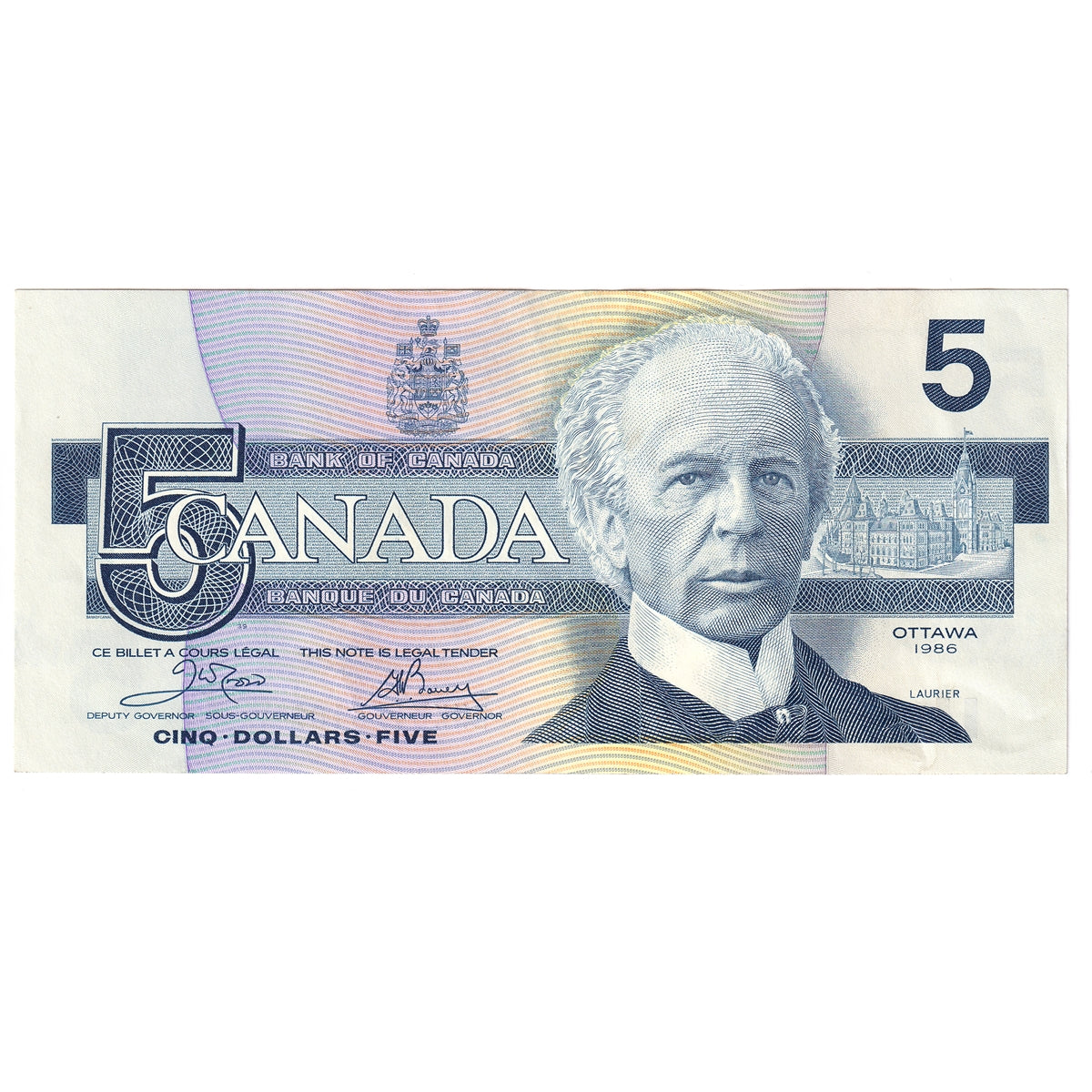 BC-56a 1986 Canada $5 Crow-Bouey, ENK, Extra Fine (EF40)