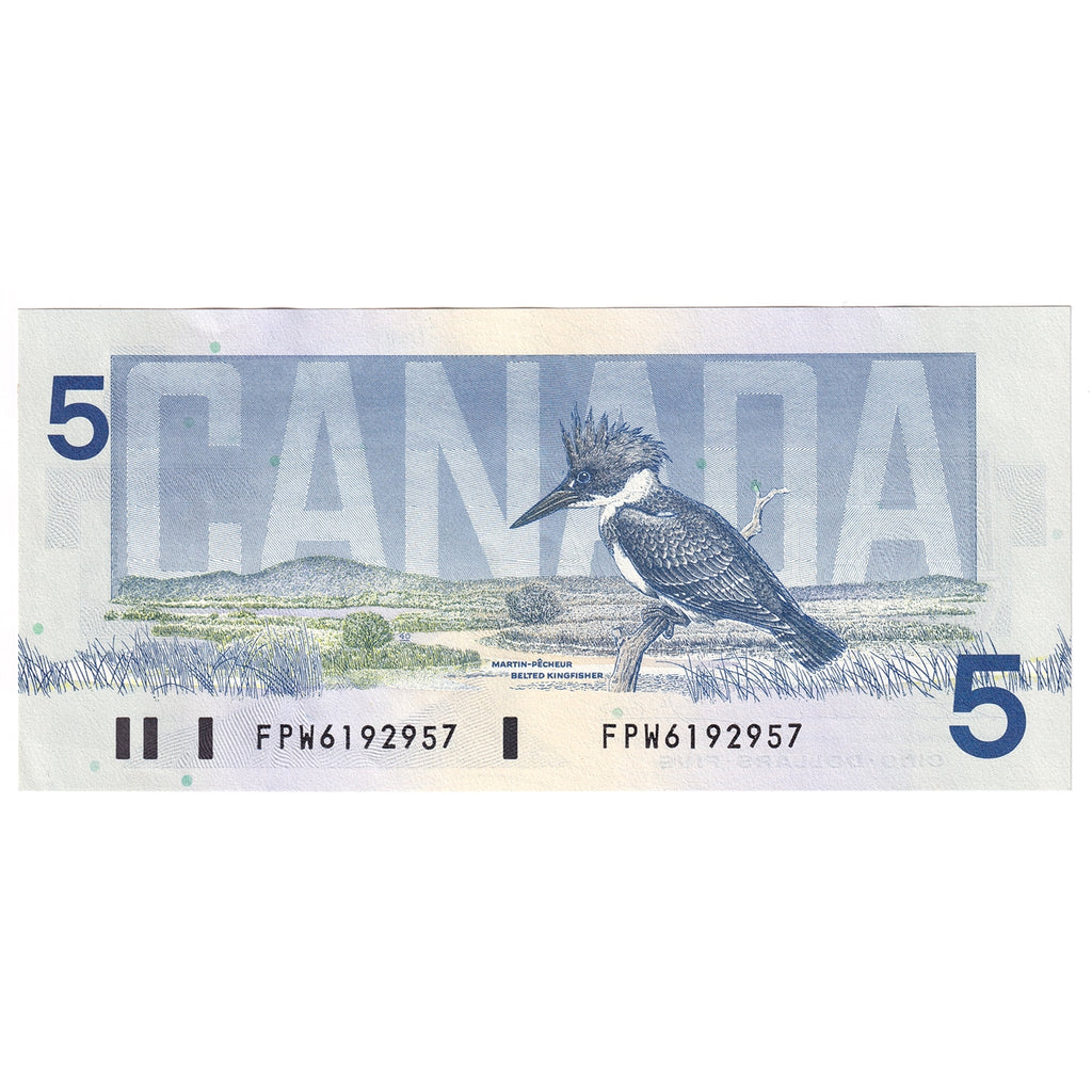 BC-56b 1986 Canada $5 Thiessen-Crow, FPW, AU-UNC (AU55)