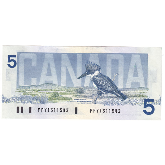 BC-56b 1986 Canada $5 Thiessen-Crow, FPY, AU