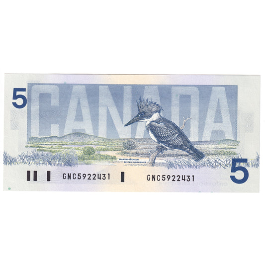 BC-56b 1986 Canada $5 Thiessen-Crow, GNC, CUNC