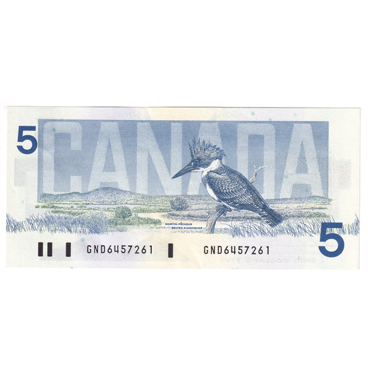 BC-56b 1986 Canada $5 Thiessen-Crow, GND, AU-UNC