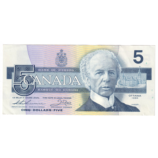 BC-56b 1986 Canada $5 Thiessen-Crow, GNH, AU