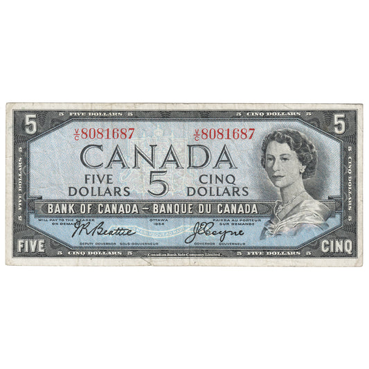 BC-39a-i 1954 Canada $5 Beattie-Coyne, V/C, F-VF