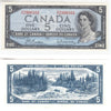BC-39b 1954 Canada $5 Beattie-Rasminsky, I/X, AU-UNC (AU55)
