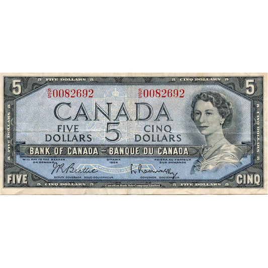 BC-39b 1954 Canada $5 Beattie-Rasminsky, S/S, VF