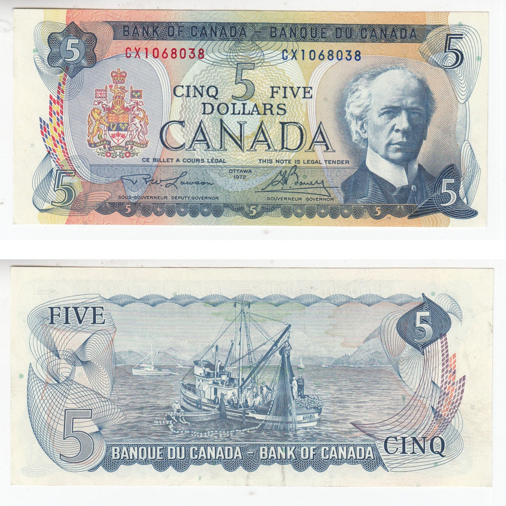 BC-48b 1972 Canada $5 Lawson-Bouey, CX, AU-UNC (AU55)