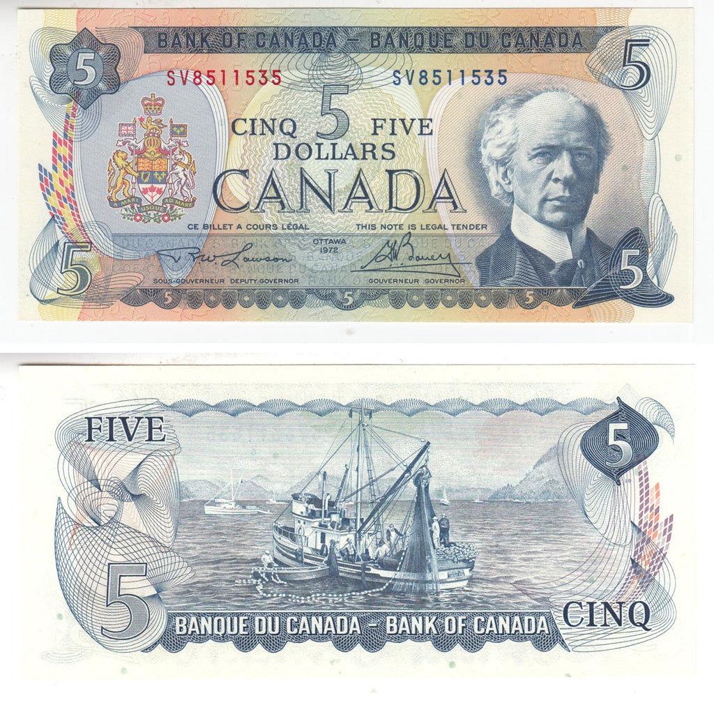BC-48b 1972 Canada $5 Lawson-Bouey, SV, Choice Uncirculated (CUNC63)