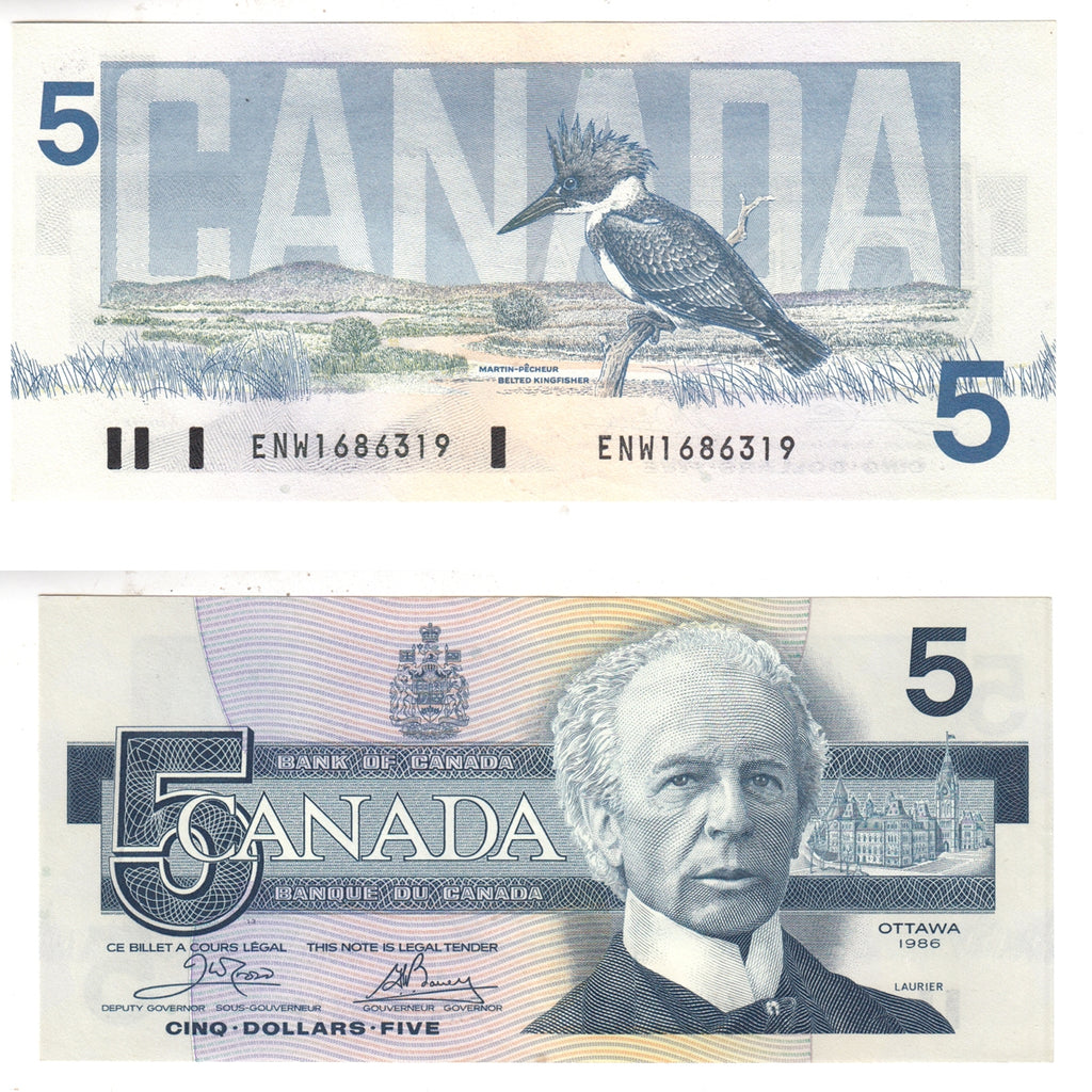 BC-56a 1986 Canada $5 Crow-Bouey, ENW, Uncirculated (MS60)