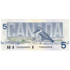 BC-56b 1986 Canada $5 Thiessen-Crow, FOA, AU-UNC